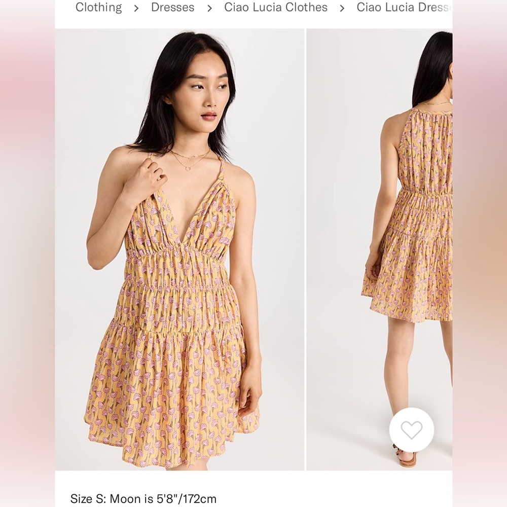 Ciao Lucia Peach and Lavender Backless Dress